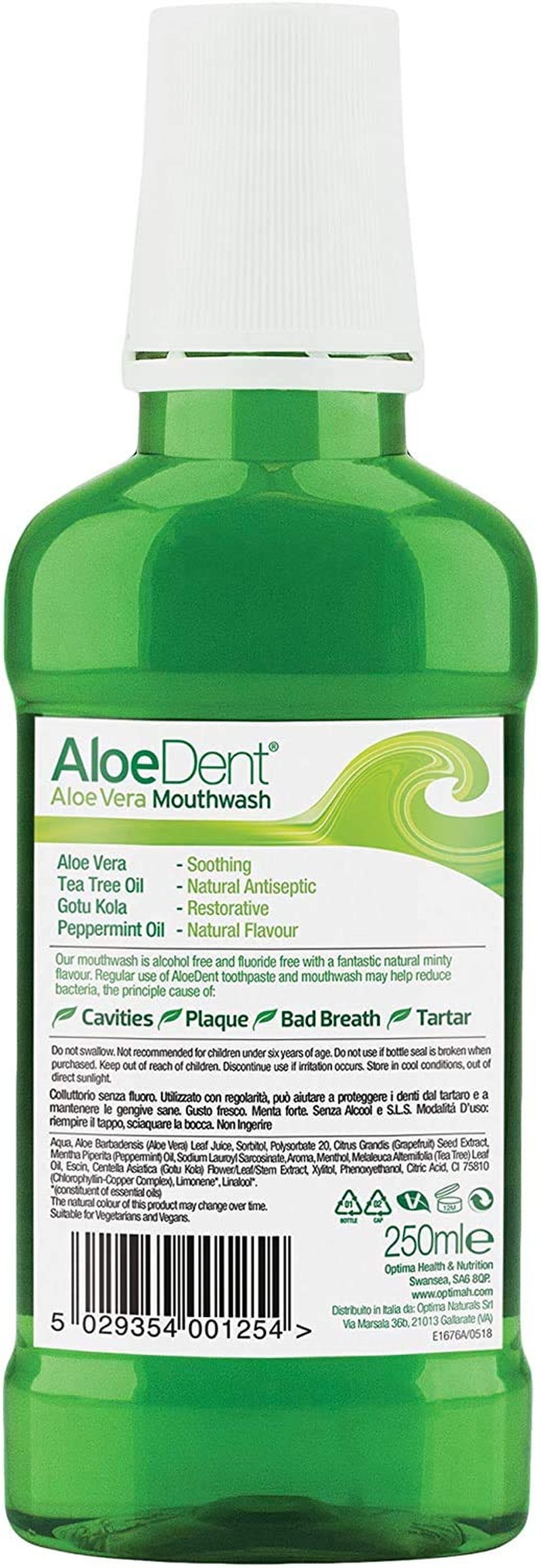 (2 Pack) - Aloe Dent - Aloe Vera Mouthwash | 250ml | 2 Pack Bundle