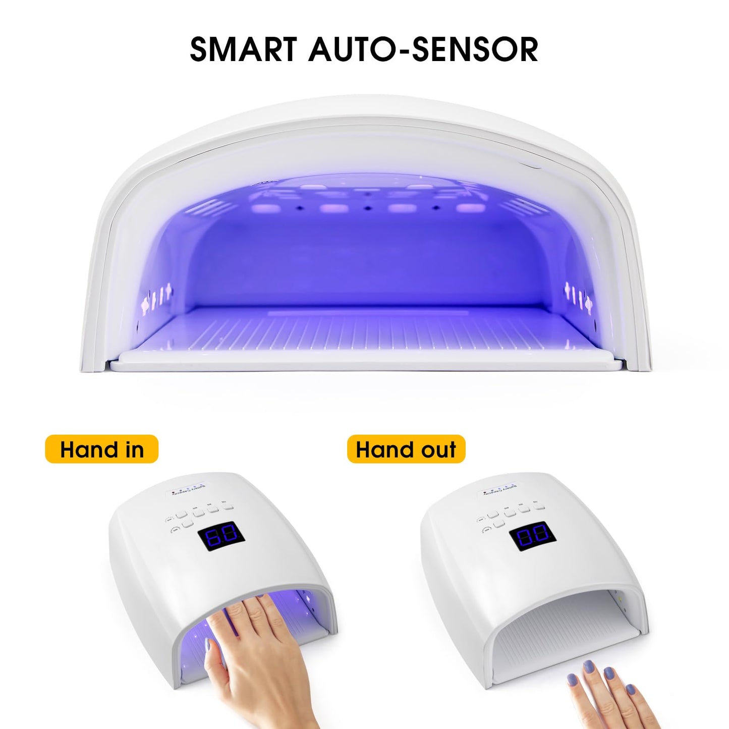 48W Professional Rechargeable UV/LED Nail Lamp, Cordless Gel Nail Dryer with Auto Sensor & Digital Display, 4 Timer Setting Quick Curing Light for Home Salon