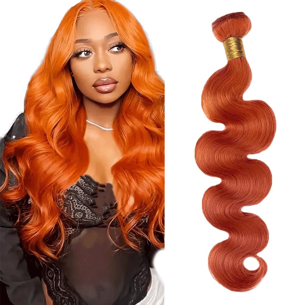 Curly Human Hair Bundle | Ginger Orange 350 Color | 24 Inch Brazilian Virgin Hair - 100g