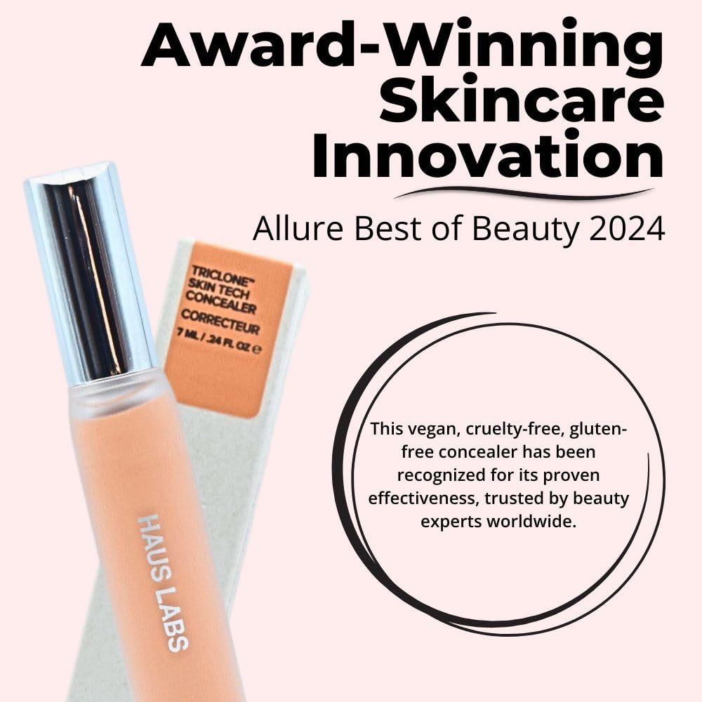 HAUS LABS BY LADY GAGA Triclone Skin Tech Hydrating + De-puffing Concealer with Fermented Arnica 22 Light Medium Peach