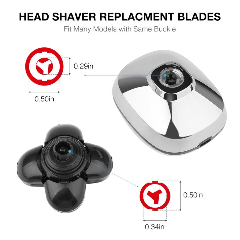 FREEDOM 3PCS Universal 5 Blades Shaver Replacement Heads Compatible with Freebird SHPAVVER Wyklaus Freedom shaver, for Most Major Brands, with Easy grooming Clean Brush Blade Cover