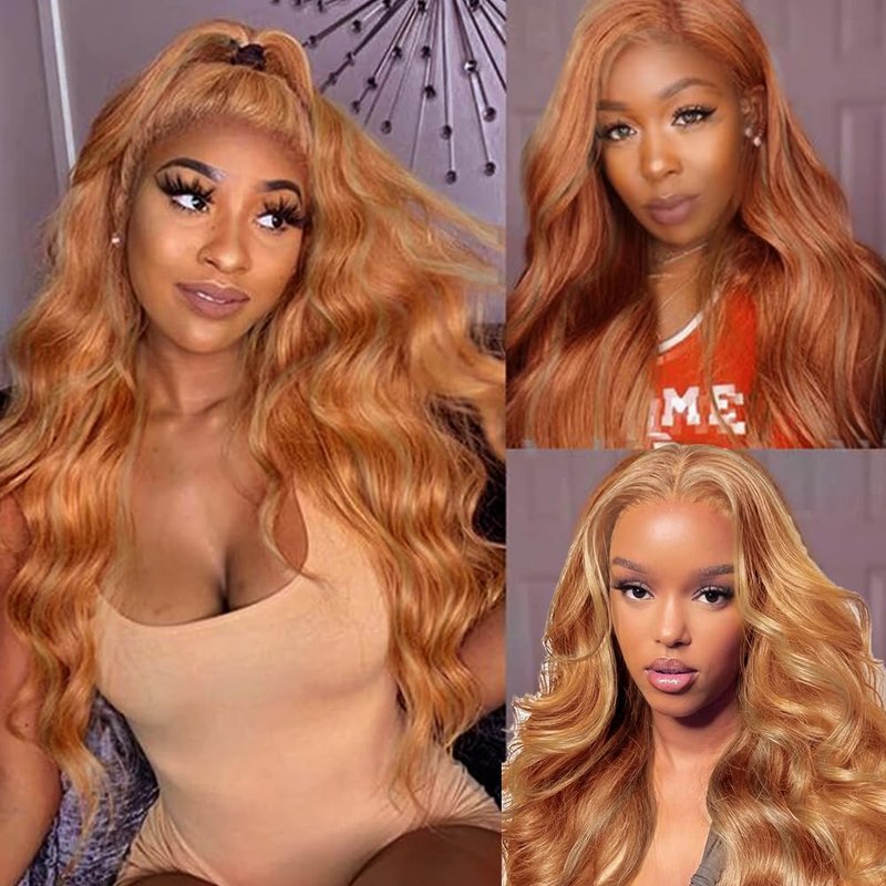 26 28 30 Inch Honey Blonde Bundles Human Hair Brown Body Wave Bundles Brazilian Virgin Soft and Silky Remy Hair Extensions Double Weft P2730 Body Wave Bundle Hair Weave