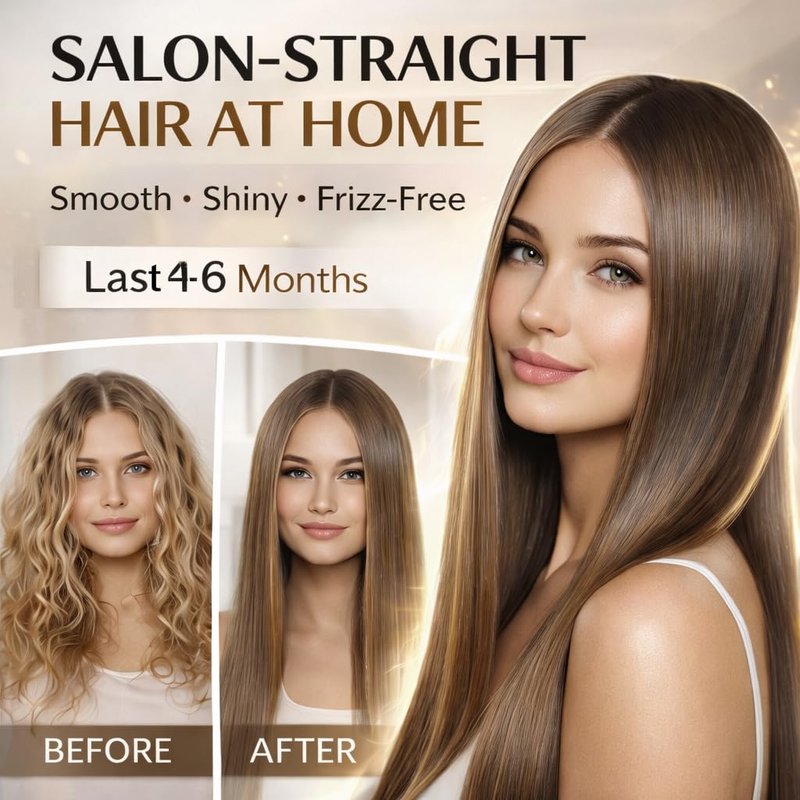 KERATIN RESEARCH Brazilian Keratin Hair Treatment Straightening Complex Blowout LONG Lasting Organic Natural Results with Argan Oil Keratina Brasilera