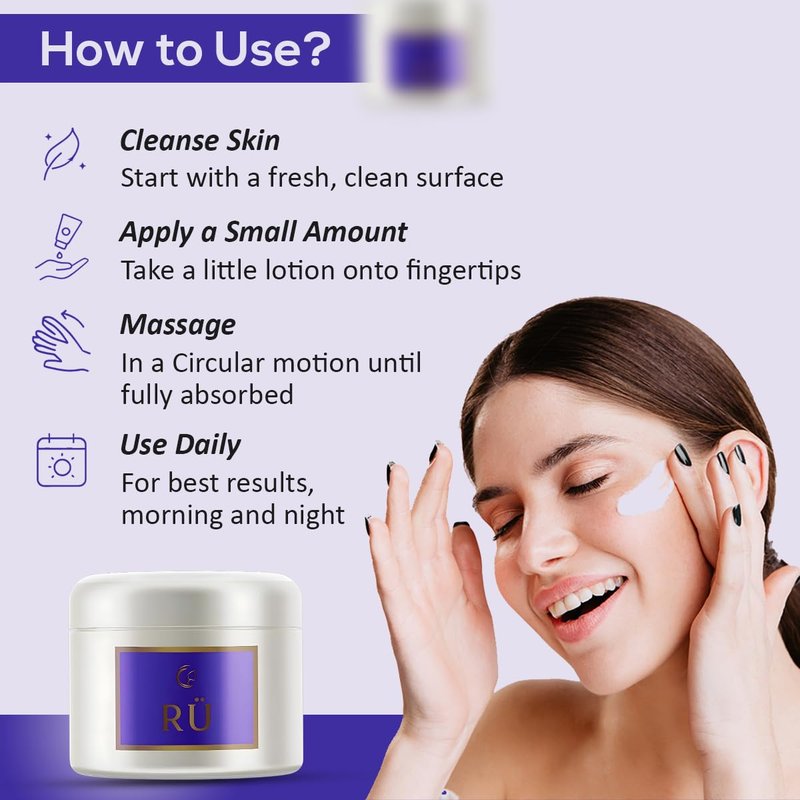 Ru Skin Repair Cream for Face & Body – Intensive Moisturizer With Shea Butter & Almond Oil – Moisturizering Face Cream Deep Hydration & Overnight Repair – Ordinary Natural Moisturizer - 1.5 Oz