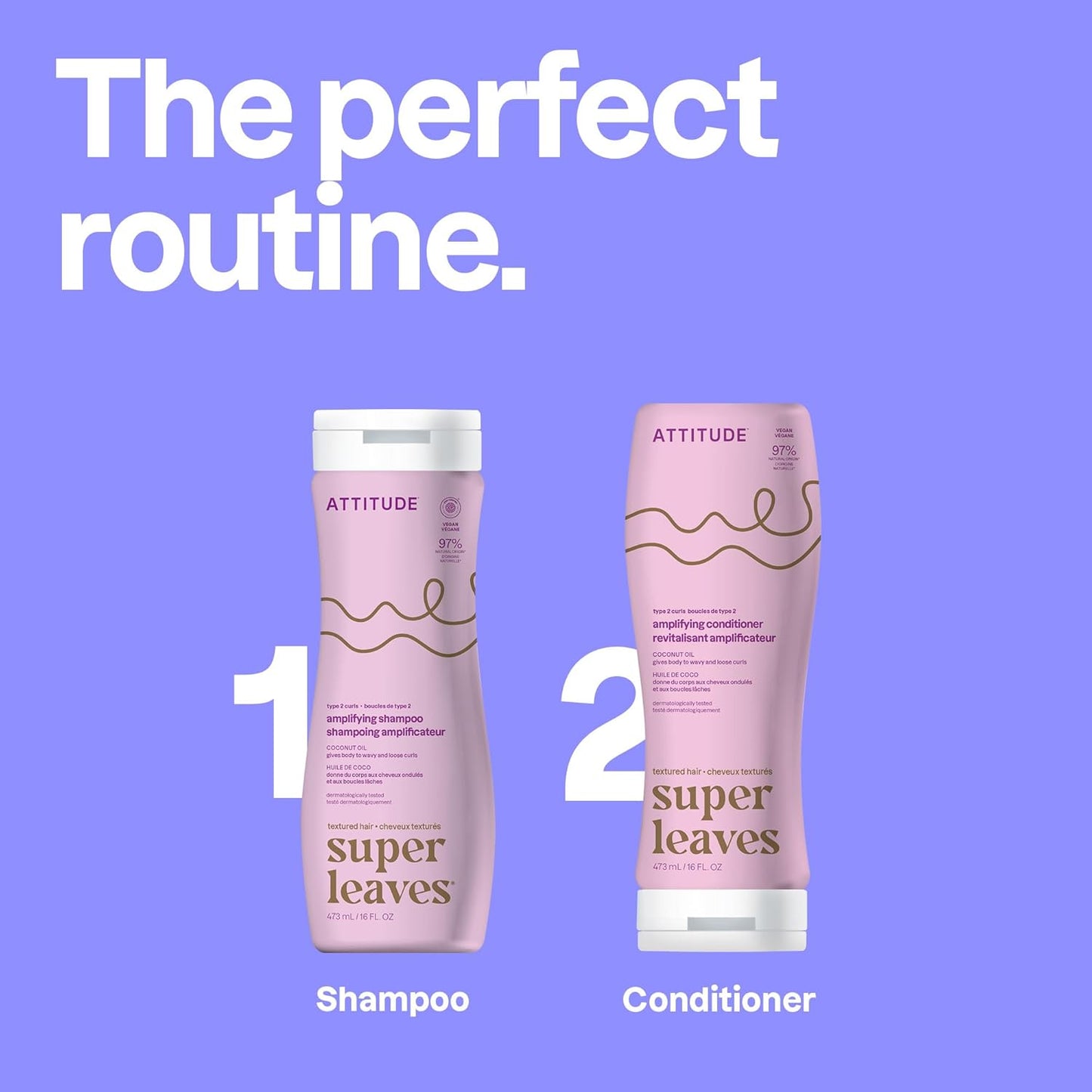 Amplifying Conditioner for Curly Hair - Coconut Oil Vegan Detangler | 16 Fl Oz (Pack of 6)