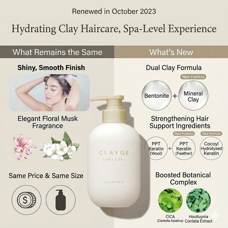 Clayge Smooth Shampoo & Conditioner Refill Set - Clay-Based Moisturizing Hair Care for Dry & Frizzy Hair | 2 Eco-Friendly Pouches, 13.5 fl oz Each
