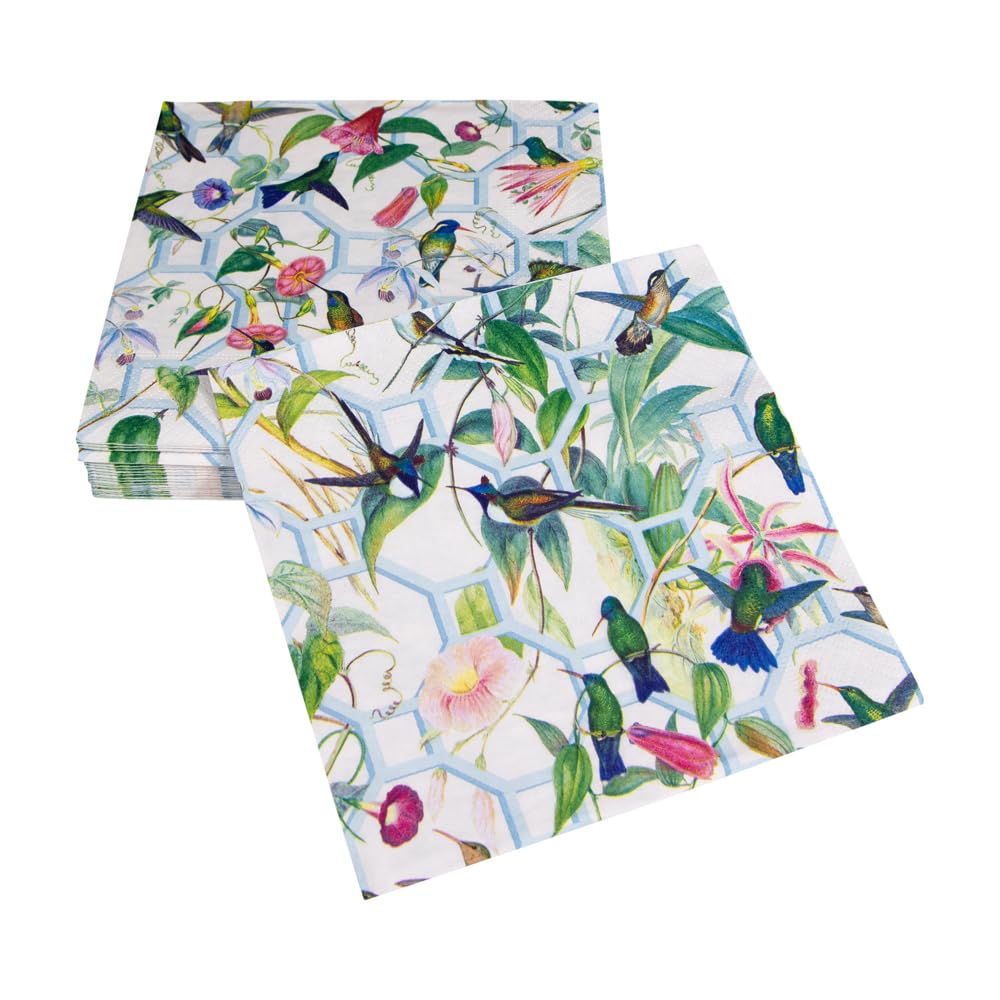 Caspari Hummingbird Trellis Paper Luncheon Napkins - 20 Per Package