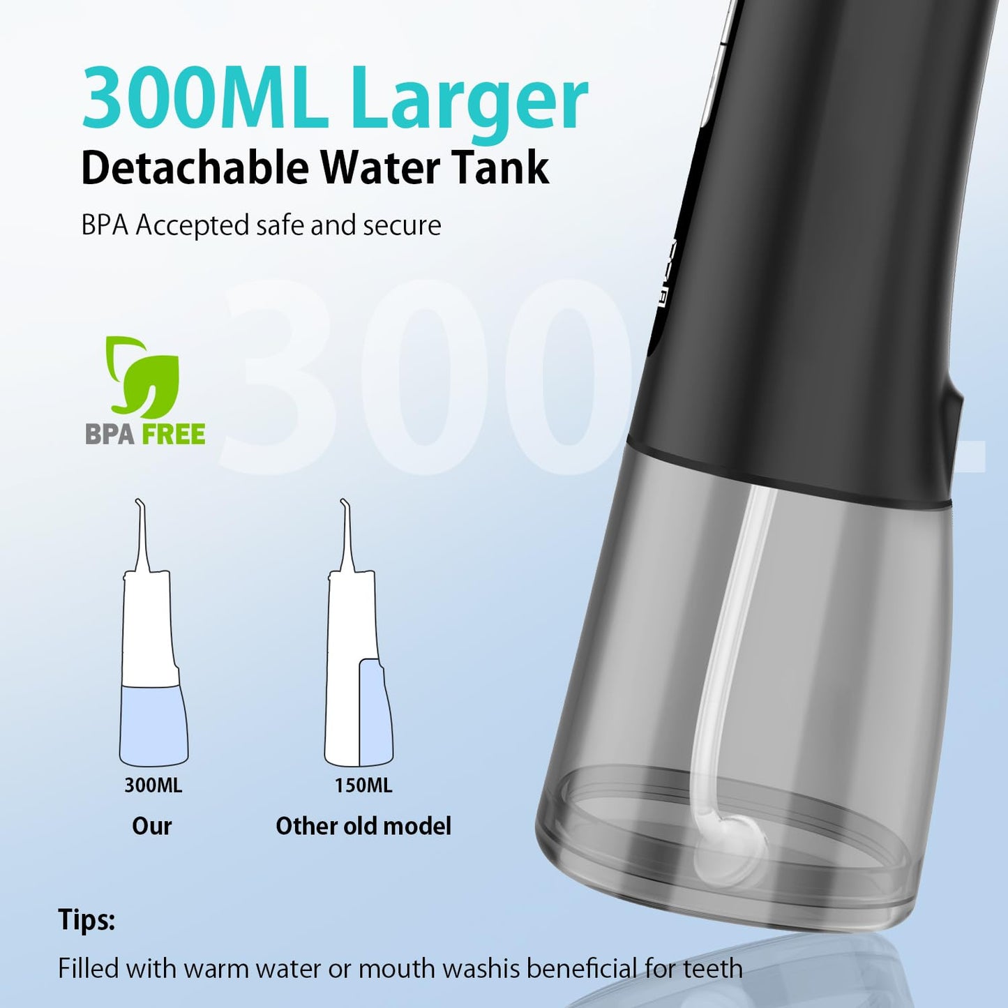 Water Dental Flosser for Teeth, Portable Cordless Oral Irrigator with 4 Modes 9 Intensities, Rechargeable IPX7 Waterproof Water Flosser, Travel Water Dental Picks for Cleaning