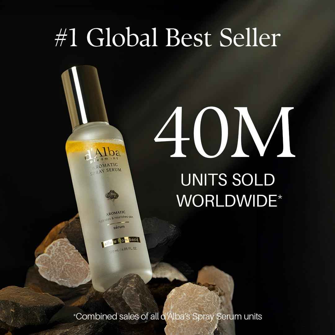 d'alba Piedmont Italian White Truffle First Aromatic Spray Serum, Fragrant VEGAN Glowy Antioxidant Face Mist, Deep Hydration Skin Firmness, Korean Skin Care (2.02 fl.oz)