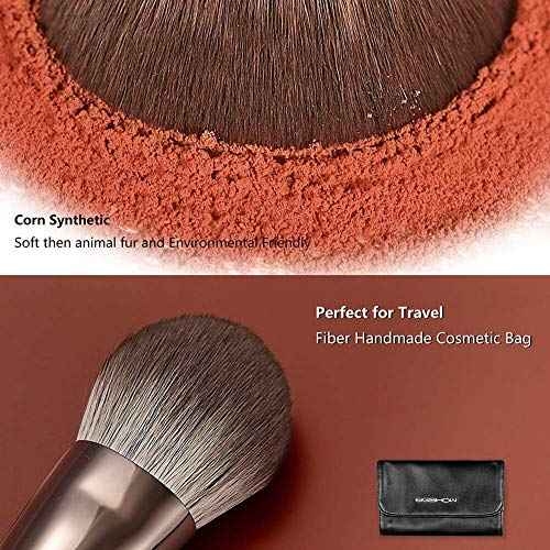 Professional Makeup Brush Set, Eigshow Makeup Brushes Perfect for Foundation Face Powder Blending Blush Bronzer Eyeliner Eye Shadow Brows with Case, Best Gift for Women, Travel Kit(PRO 18pcs Coffee)