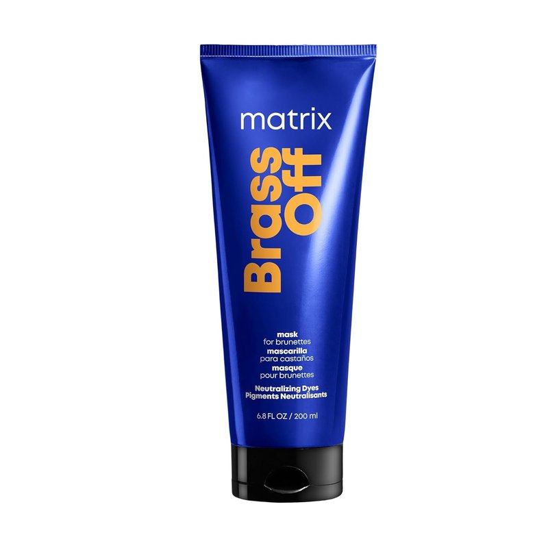 Matrix Brass Off Blue Hair Mask - Neutralizes Brassy Tones for Color-Treated Brunettes & Dark Blondes | 8.5 oz