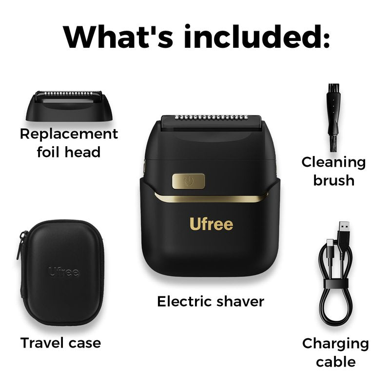 Ufree Foil Shavers for Men, Upgraded Electric Razor, Rechargeable Mens Shaver with 4 Floating Blades, LED Display USB-C Travel Razor Wet Dry Cordless Face Grooming Kit