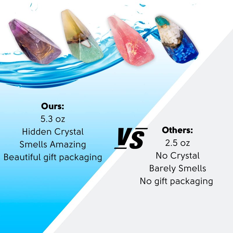 Gemstone Soap with Real Crystals - Earth & Home Decorative Crystal Soap | Moisturizing & Scented Gift for Women