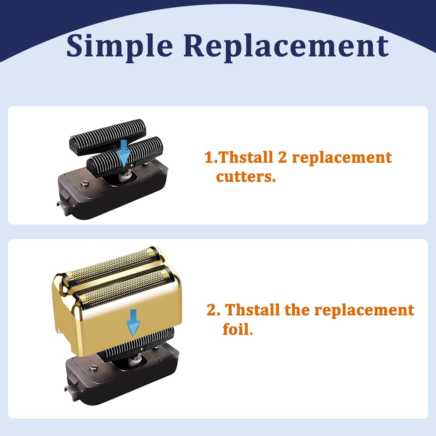Professional Shaver Replacement Foil and Cutters Compatible with BaBylissPRO Barberology FXFS2 Shaver (2Pack)