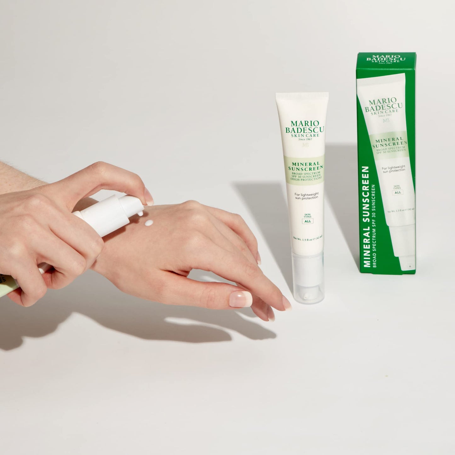 Mario Badescu Mineral Sunscreen SPF 30 for All Skin Types | Reef Safe, Oil-free Moisturizer Formulated with Zinc Oxide, Hyaluronic Acid & Antioxidants | 1.5 Fl Oz