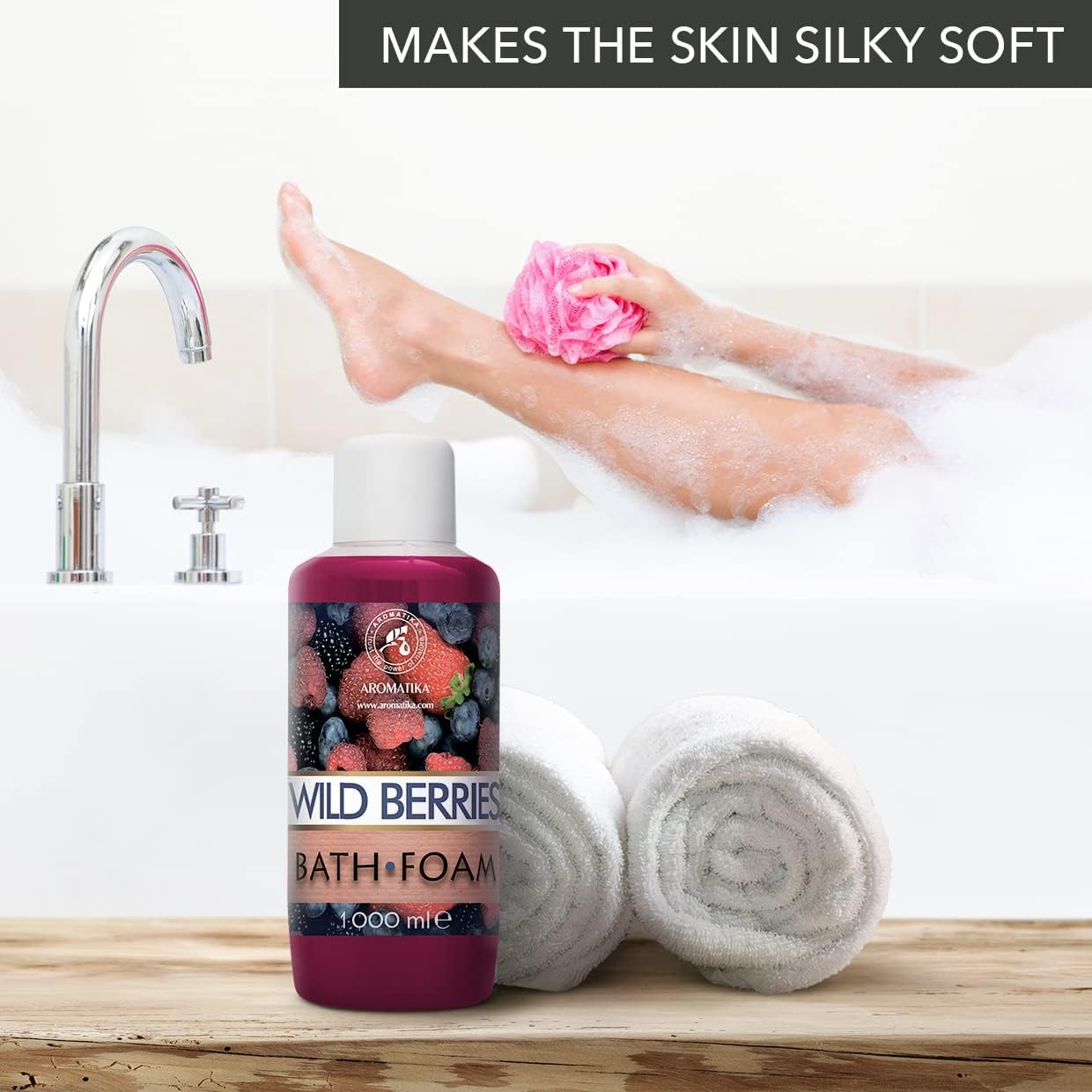 Bath Foam Wild Berries - Relaxing Aromatherapy for Good Sleep | 34 Fl Oz (1000ml)