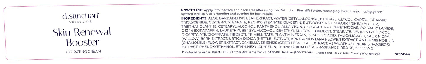 Distinction Skin Renewal Booster – Hydrating Face Moisturizer – Anti Aging Cream for Fine Lines & Wrinkles – Hydrates, Softens & Boosts Radiance – Daily Facial Cream for All Skin Types – 1 Oz