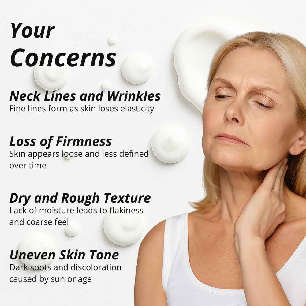 Neck Tightening Cream with Argireline AH-8, Bakuchiol, Hyaluronic Acid & Alpha Arbutin – Firming Moisturizer for Face, Neck & Décolleté – Anti-Wrinkle Cream for Women & Men – 1.76 Oz