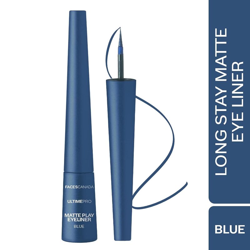 Matte Play Eyeliner - Blue | Smudge-Proof Quick Dry Liquid for Precise Definition | Bold Matte Finish, Long-Lasting Wear, Easy Glide - 0.08 Fl Oz