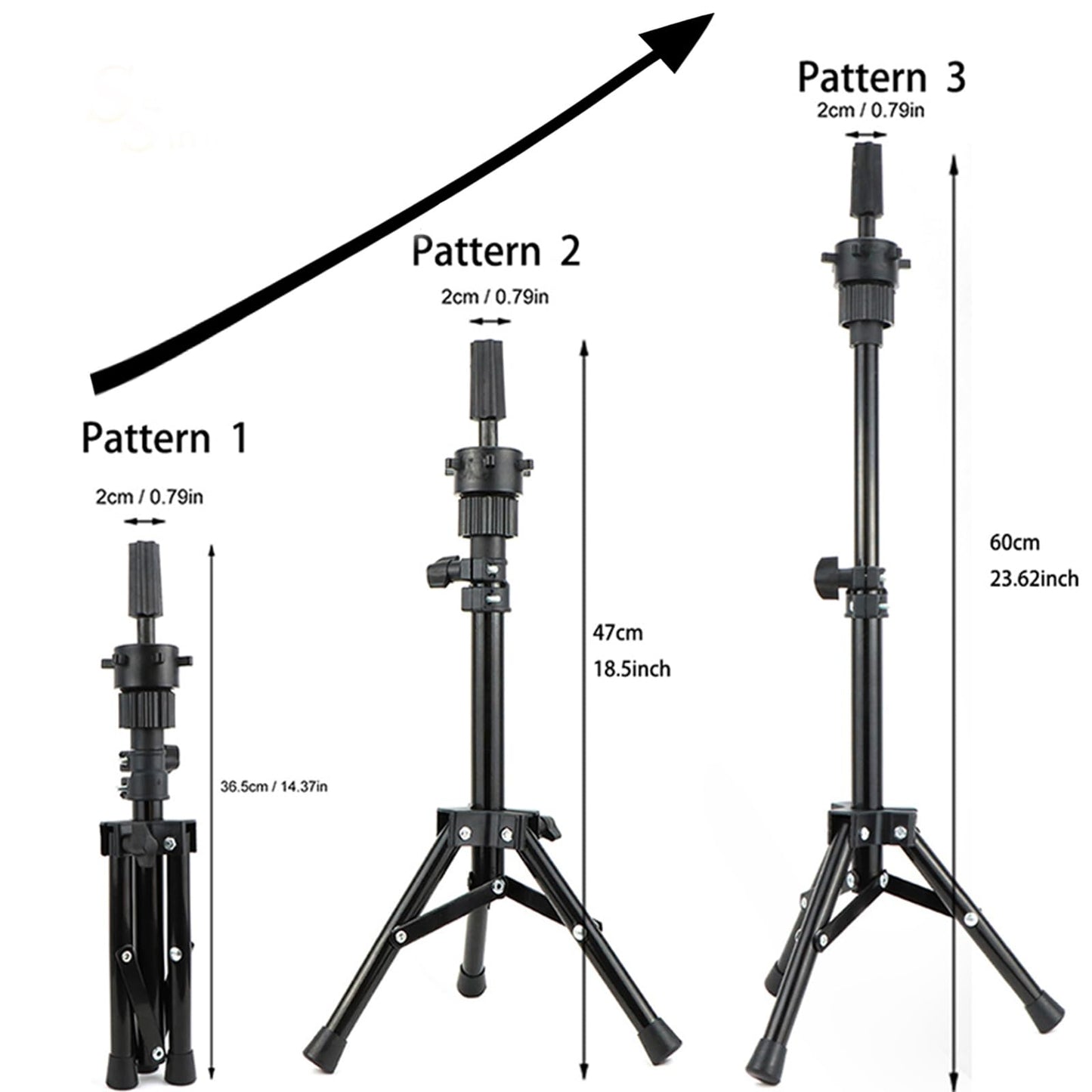 simnient 22 Inch Wig Head Mannequin Head for Wigs, Wig Stand with Head for Hair Styling Practice Display Wigs Making Tripod Stand with T Pins Set