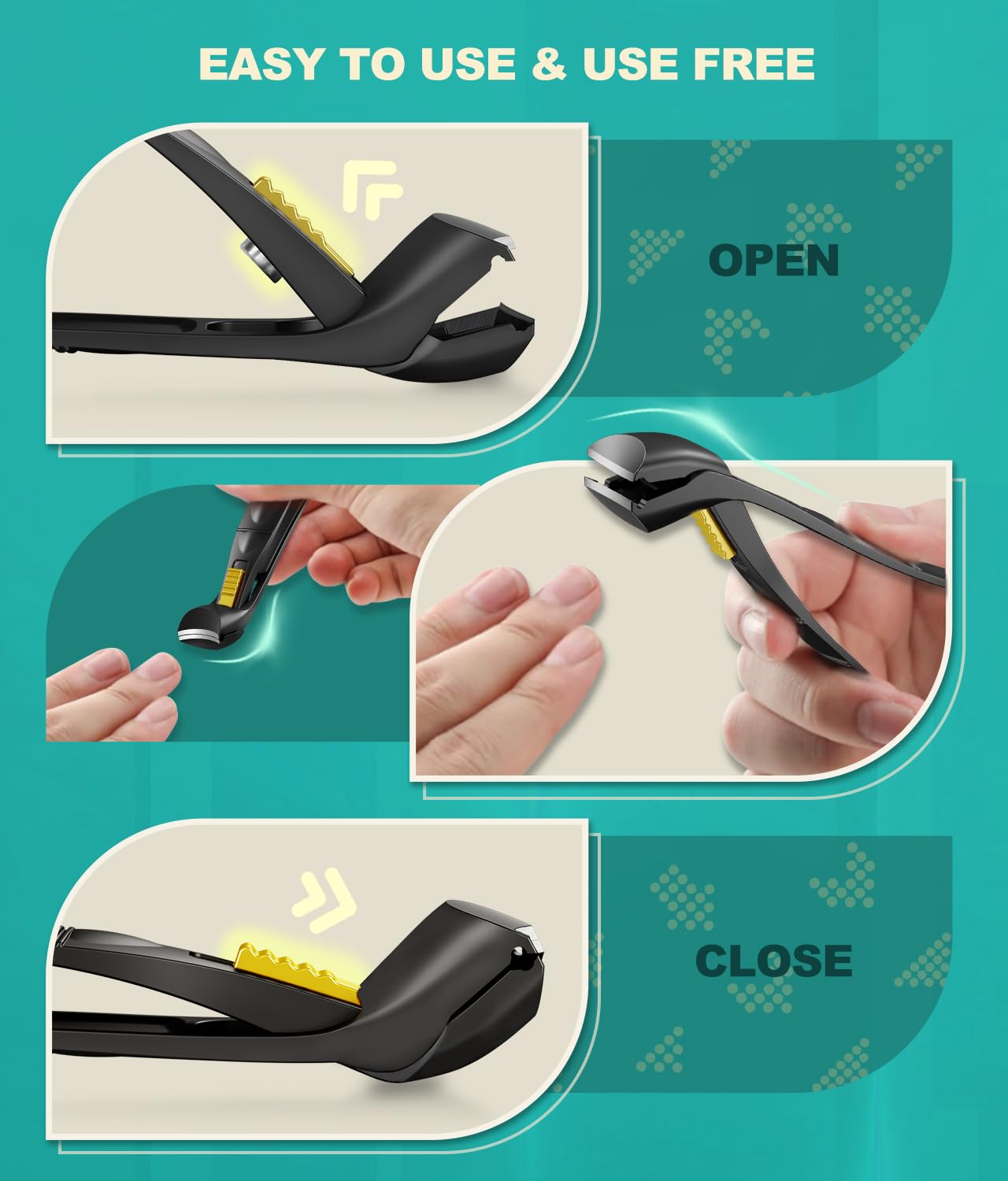 ILLFER Curved Toenail Clipper with Safety Lock – Heavy Duty Thick Nail Cutter for Ingrown & Hard Nails, Ergonomic Arched Design No Need to Bend, Wide Jaw Opening, Includes PU Leather Pouch for Travel