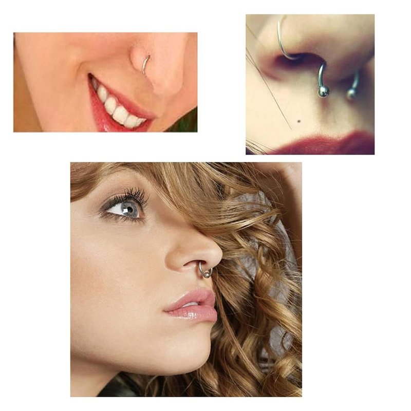 Nose Piercing Gun Kit - 24 Pcs Disposable Gun with Built-in Nose Stud for Easy Piercing