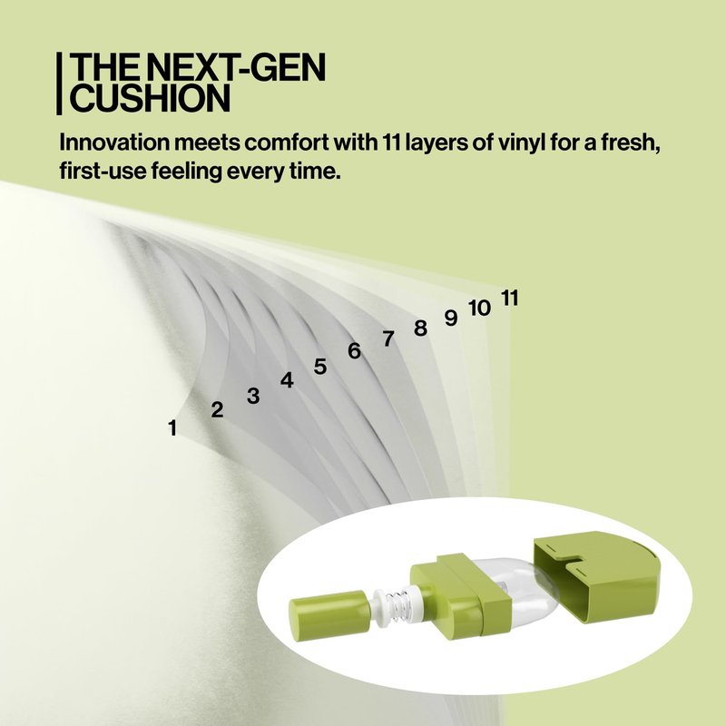 Unleashia Foundation Makeup Healthy-Green Cushion - 15g, Lightweight Buildable Coverage, Vegan, Natural Satin Finish(27W)