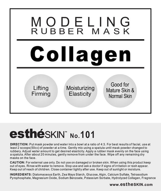 estheSKIN Peel Off Type Modeling Mask for Facial, Skin Care, Professional Size, 35oz (2.2Pound) 1kg, 1 pack with 3pcs Mixing Bowl Set (101.Collagen)