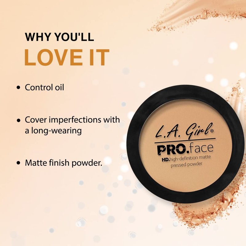 LA GIRL PRO Face Powder - Soft Honey | Long-Lasting Matte Finish, 2-Pack