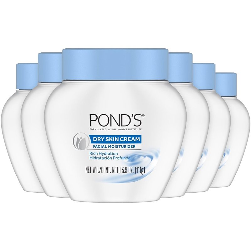 POND'S Dry Skin Cream 6-Pack – Rich Hydrating Facial Moisturizer for Sensitive Skin, Hypoallergenic, Dermatologist-Tested, Non-Comedogenic, 3.9 Oz Ea