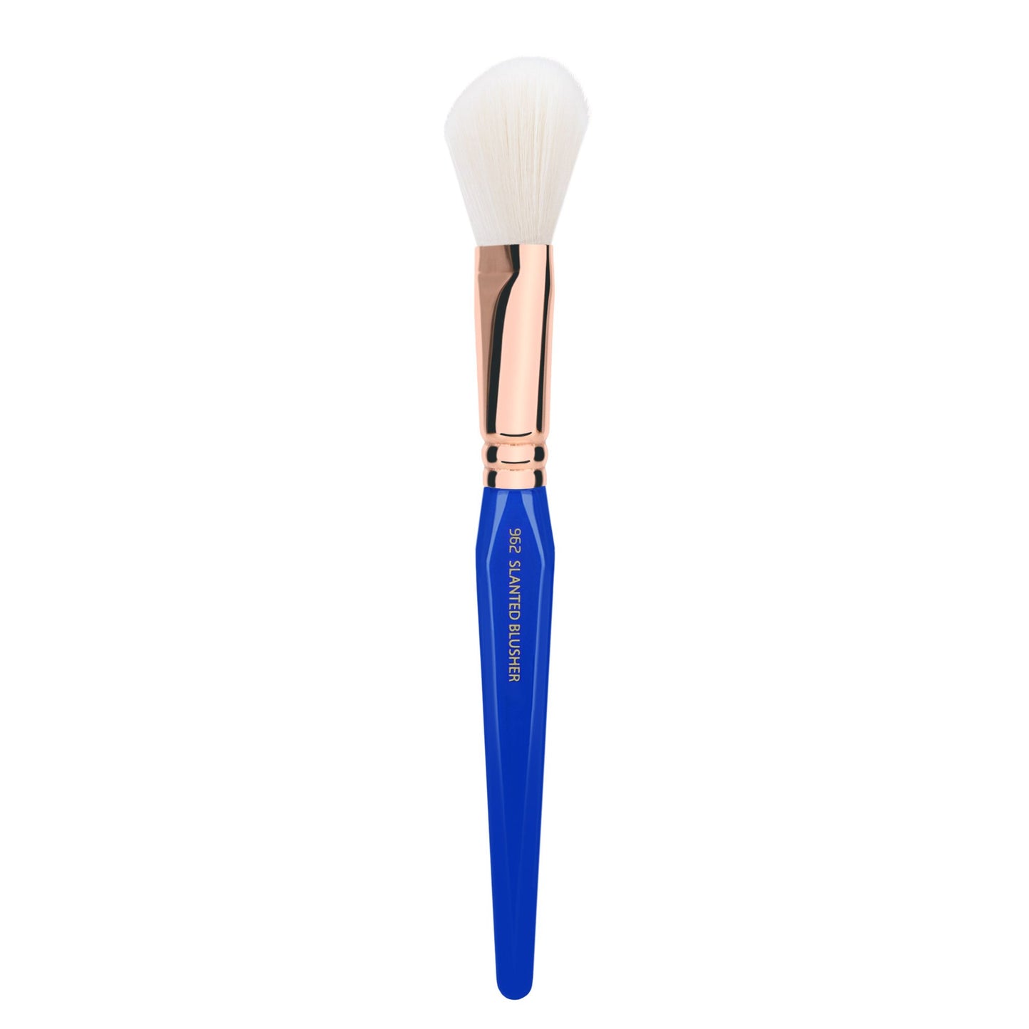 Bdellium Tools Professional Makeup Brush - Golden Triangle 962 Slanted Blusher - With All Vegan and Soft Synthetic Fibers, For Contouring and Highlighting (Blue, 1pc)