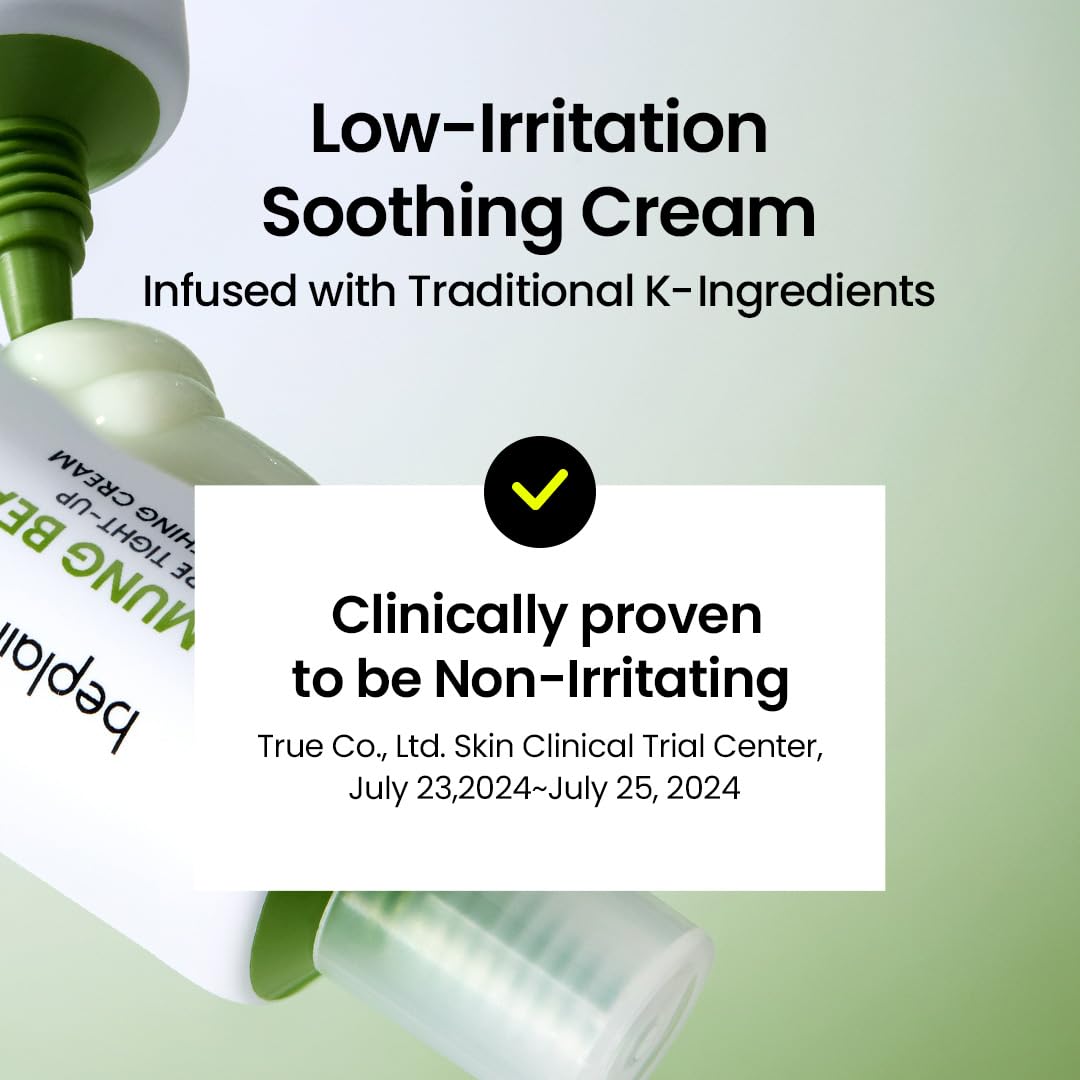 beplain Mung Bean Peptide Soothing Cream | Cooling & Hydrating Peptide Moisturizer | Redness Care & Barrier Support with Hyaluronic Acid | Korean Skincare | 2.02 fl.oz