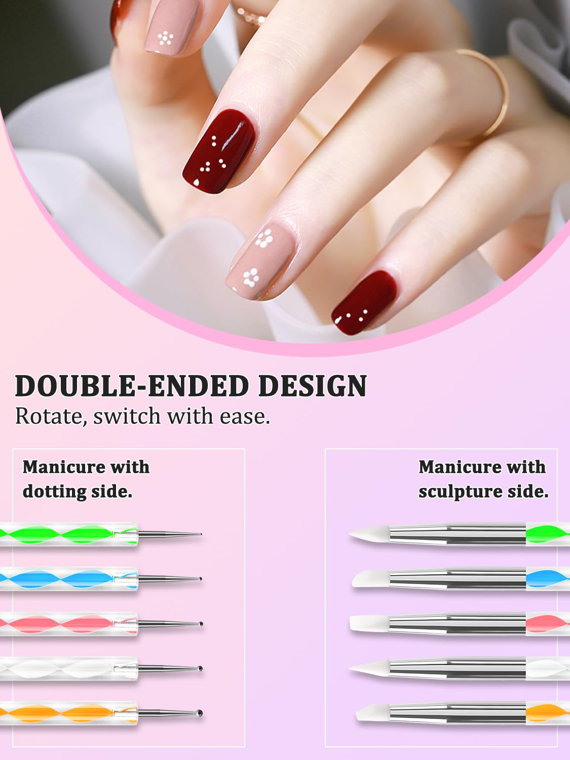 YOOVR Nail Art Design Tools, Nail Stand Holder for Painting Nails, Nail Art Brushes, Nail Dotting Sculpting Gel Tool, French Tip Tool Liner Brushes, Resin Nail Art Palette, Nail Stuff for Nail Techs