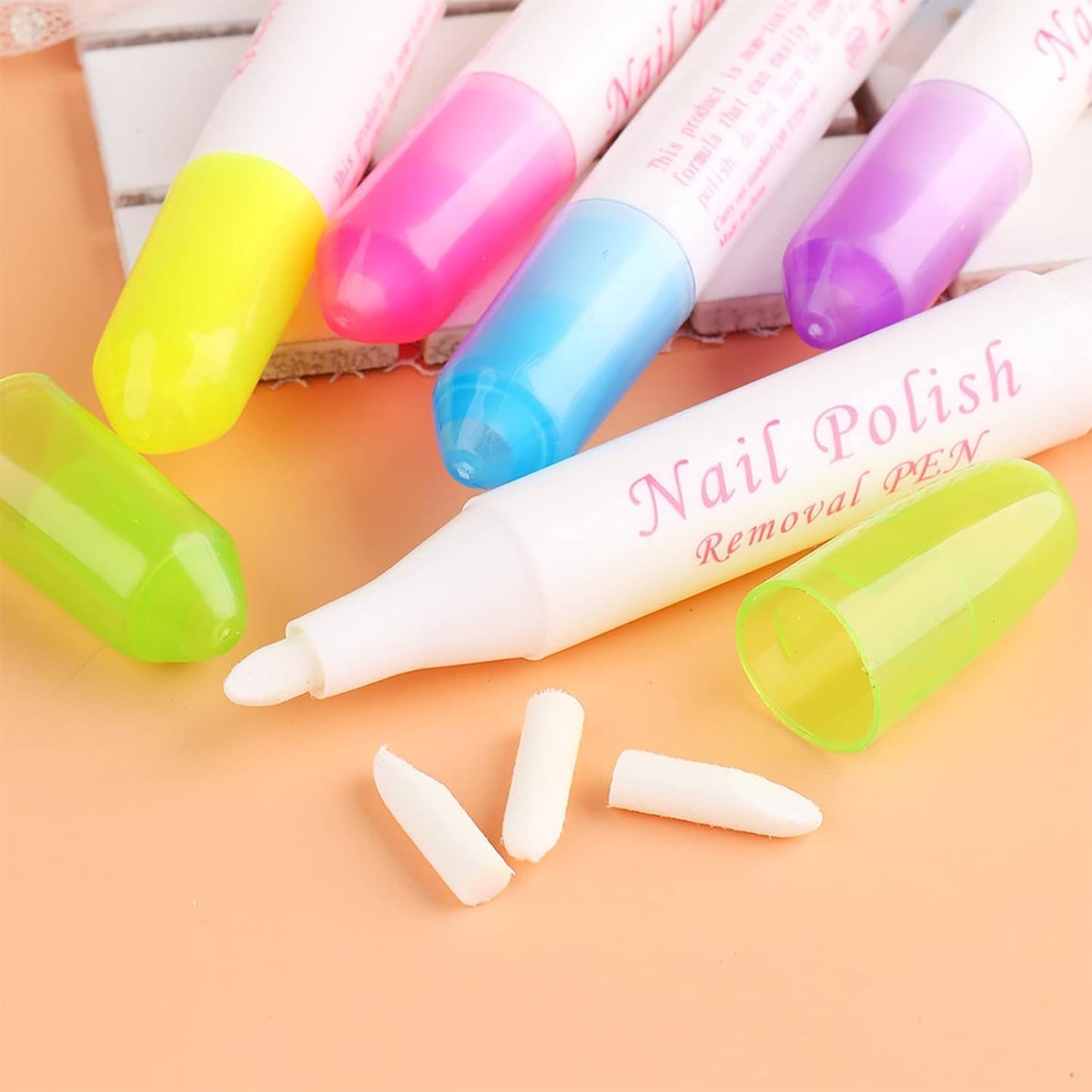 1Pc Nail Erase Pen Removable Head Nail Polish Cleaning Plastic Manicure Corrector Pen for Manicure Fingernail Home Salon Use Nails Polishs,Foot, Hand and Nails Care (Pink 6g)