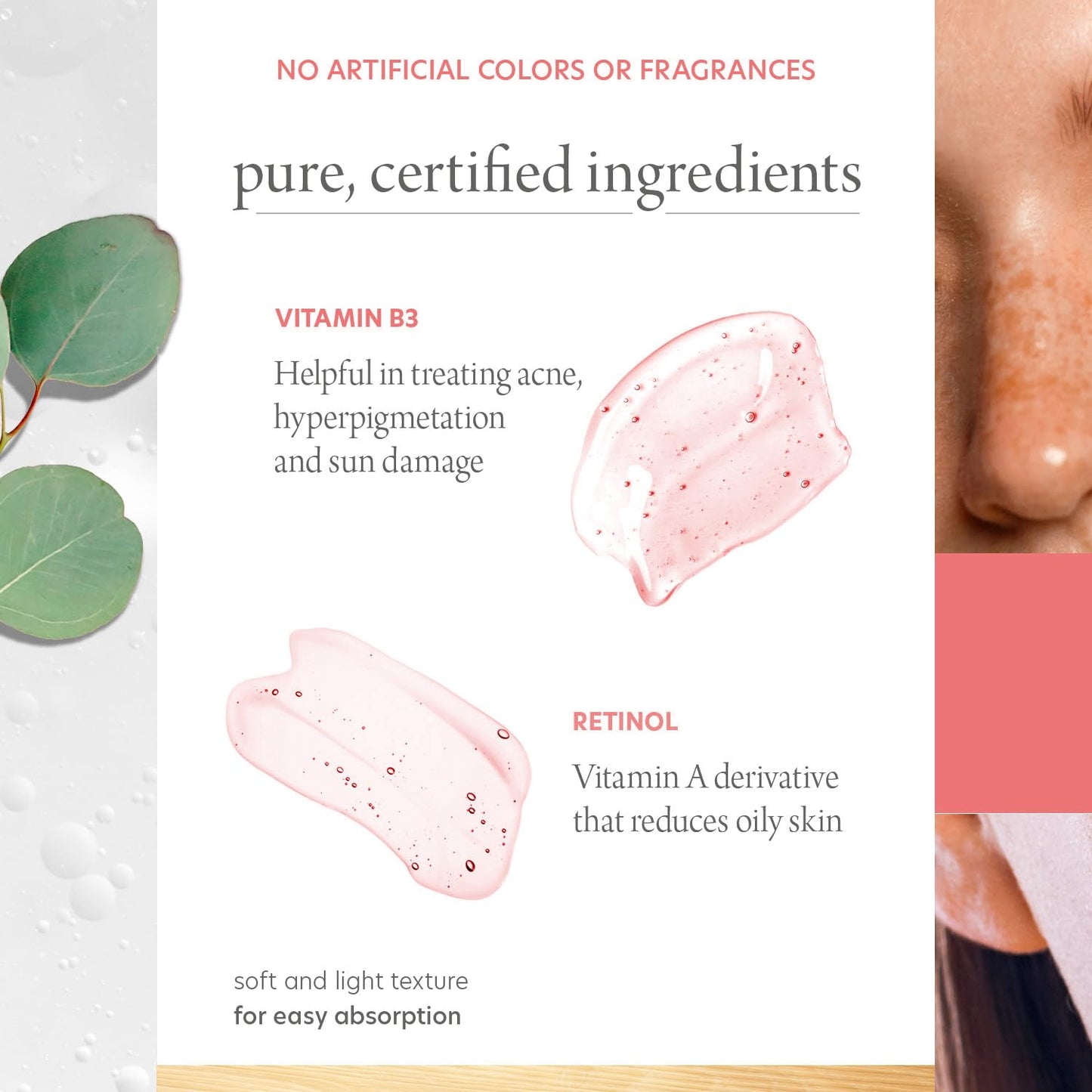 Pure Formula Retinol and Niacinamide Face Serum - Treats Blemishes, Acne Marks & Dark Spots, Brightening & Anti-aging Facial Serum - Cruelty Free Korean Skin Care - All Skin Types - 1.69 Fl. oz/ 50ml