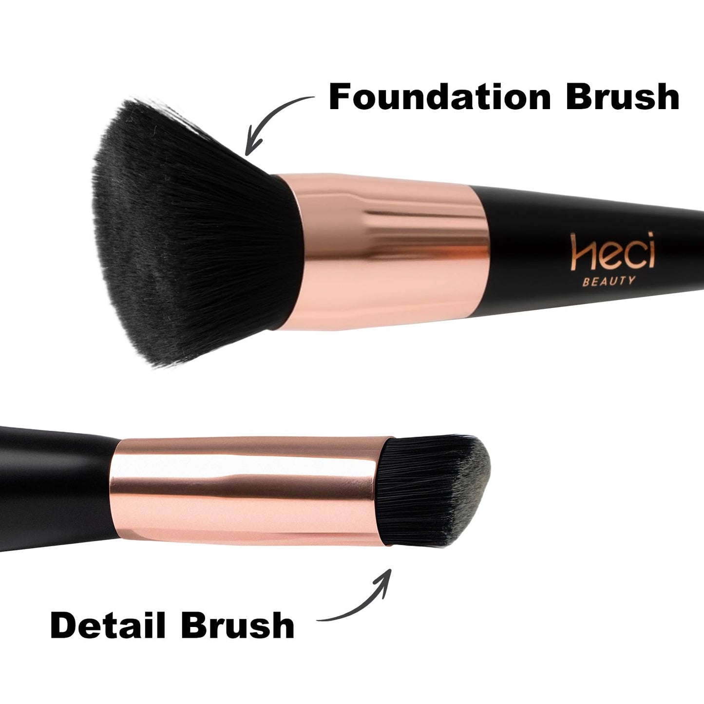 HECI BEAUTY Airbrush Foundation for Mature Skin, Silk Spray & Kabuki Brush Set, Flawless Finish, Anti-Aging Formula for Smooth Radiant Skin, Long Wear Lightweight Makeup,110 Light, 1.69 fl oz