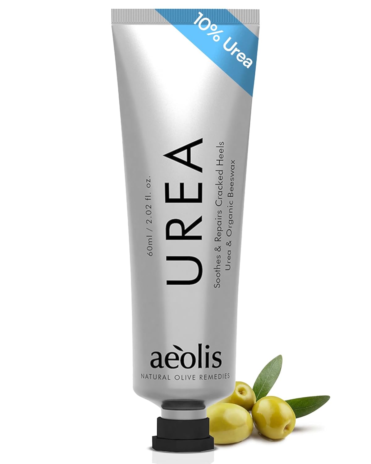 AEOLIS 10% Urea Foot Cream - Deep Moisturizing Treatment for Cracked Heels with Beeswax, Shea Butter & Aloe Vera | 2.03 fl oz