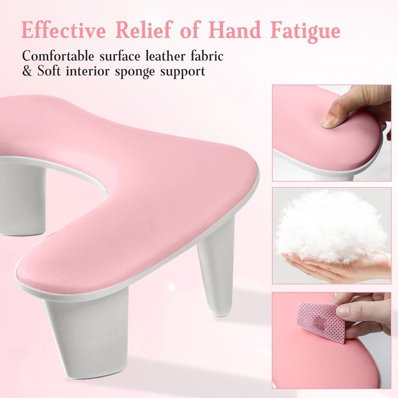Arm Rest for Nails Tech: U-shaped Manicure Nail Arm Rest Stand Big White Armrest Microfiber PU Leather Hand Rest Pillow for Acrylic Nail Cushion