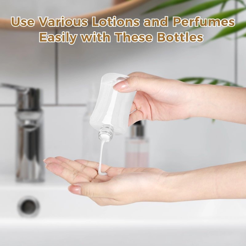 Lnrueg 50 PCS 3.4 oz Travel Bottles with Flip Cap - 100ml Clear Plastic Travel Size Containers, Portable Leak Proof Squeeze Bottles Refillable Empty Hand Sanitizer Bottles for Liquid Shampoo Lotion