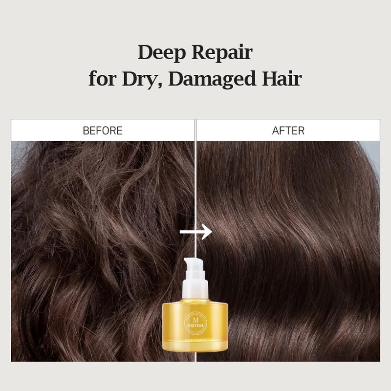 BRITISH M Annatto Hair Oil 2.36 fl. oz – Frizz-Free Shine, Deep Hydration, Natural Vegan Formula, UV Protection, Salon-Quality for All Hair Types