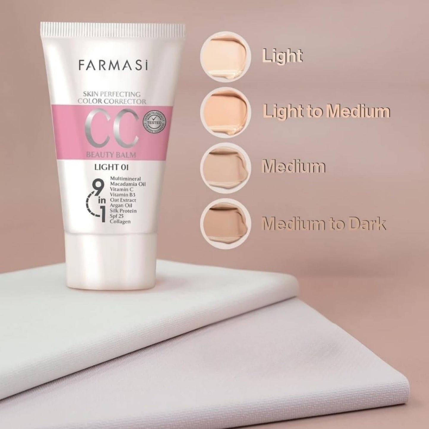 Farmasi CC Cream, Hydrating, Light Coverage, SPF 25, Medium, 1.7 fl oz
