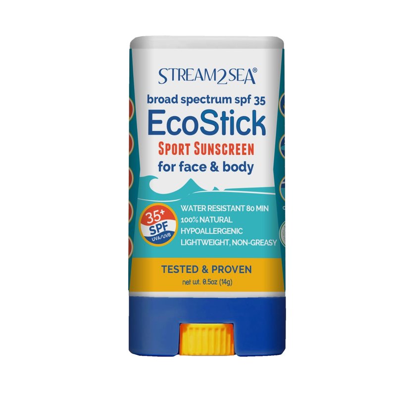 STREAM 2 SEA EcoStick SPF 35 Mineral Sunscreen Stick, Sweat Water Resistant Sunblock, USDA Approved Biodegradable Paraben Free Reef Safe Sunscreen Protection UVA UVB (EcoStick Sport) - 0.5 oz