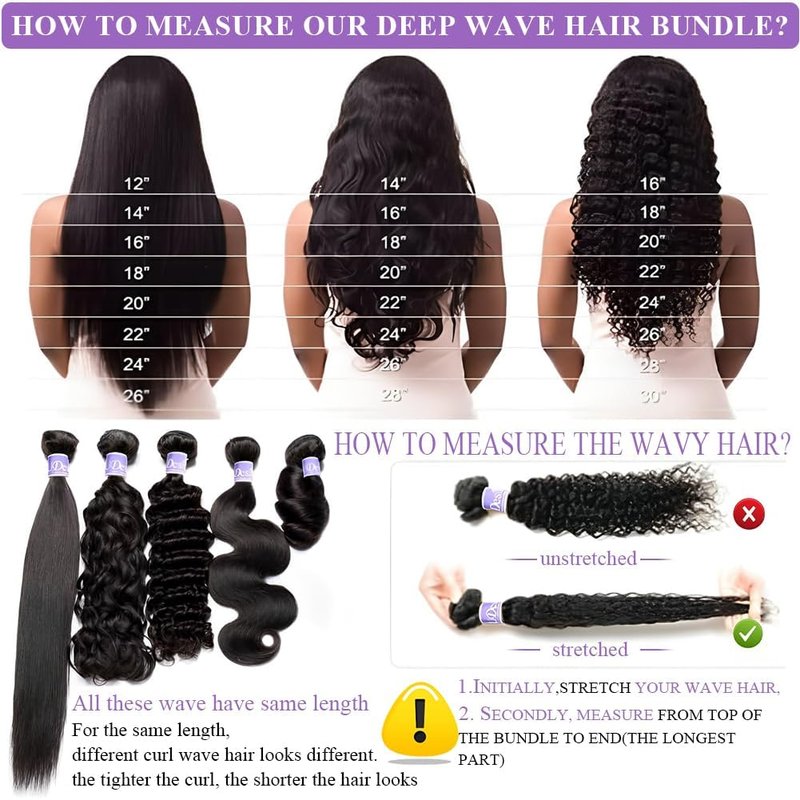 UDesire Deep Wave Human Hair Bundles 24Inch 12 A Brazilian Deep Wave Bundles Human Hair 100% Unprocessed Virgin Hair Deep Curly Weave Extensions