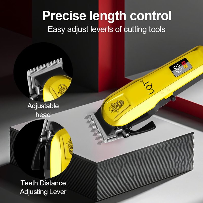 LQT Professional Cordless Hair Clippers Kit - Rechargeable Trimmer for Men with Precision Blades & Accessories | Barber-Grade Home Haircut Set