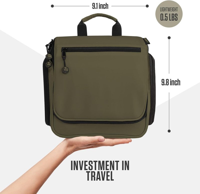 Travel Toiletry Bag & Quick Dry Towel Set - Perfect for Camping, Hiking, Business Trips | Large Size Towel