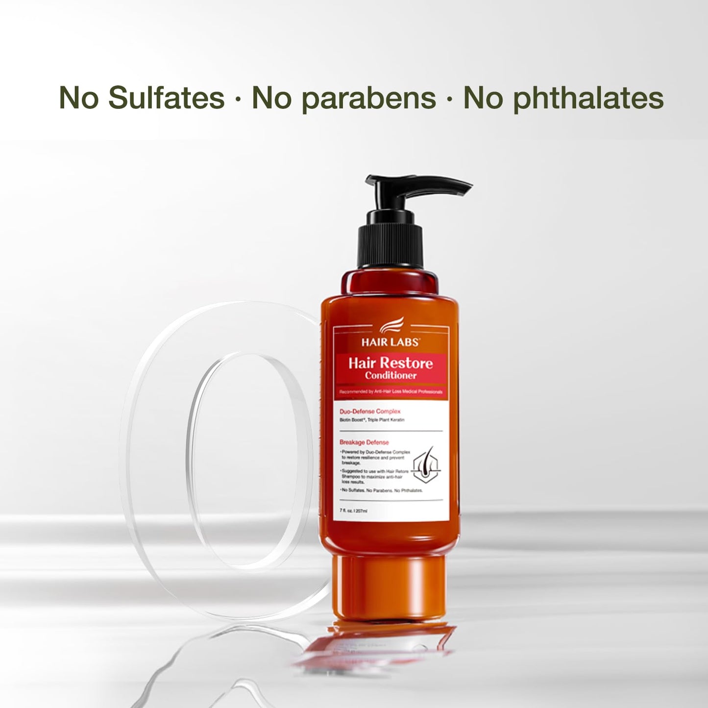 Hair Labs Hair Conditioner for Dry Damaged Hair, Keratin & Biotin Conditioner for Men and Women, Sulfate Free Deep Moisturizing Conditioner for Breakage, Frizz & Thinning Hair, 7 Fl Oz