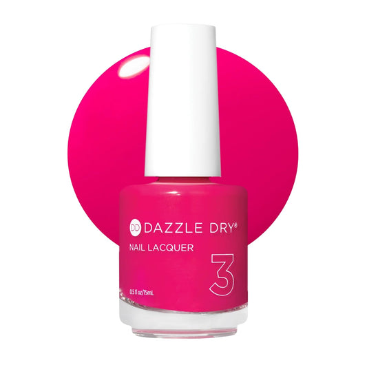 Dazzle Dry Nail Lacquer (Step 3) - Heart of Fire - A full coverage bright pink. Full coverage cream. (0.5 fl oz)