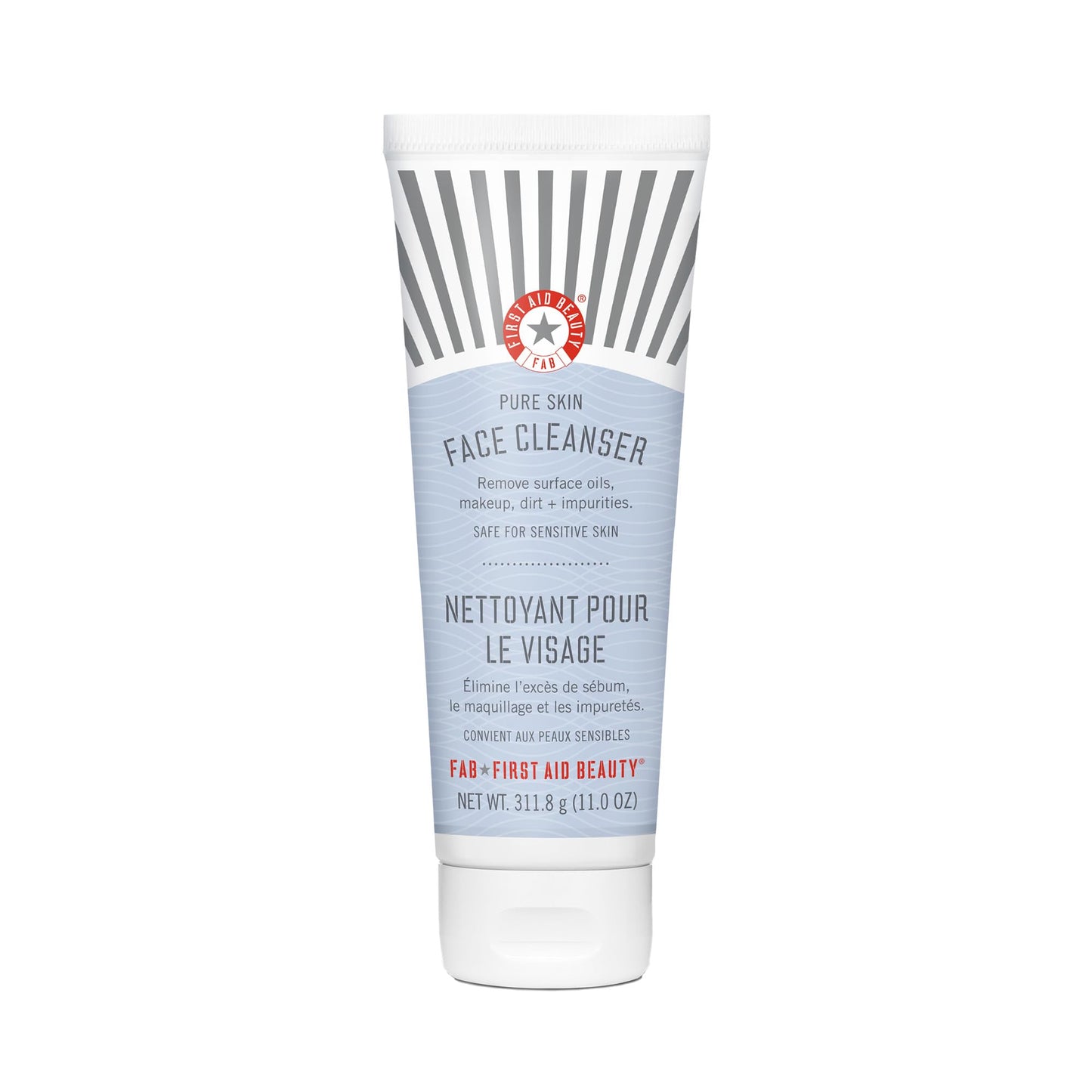 First Aid Beauty - Pure Skin Face Cleanser, Effectively Removes Makeup, Dirt, and Impurities, Gentle Cleanser Leaves Skin Soft & Supple, Safe for Sensitive Skin, Fragrance Free, 11 oz