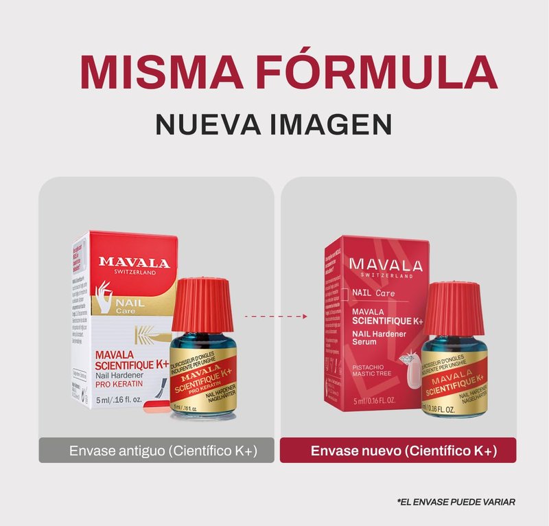 MAVALA Scientifique K+ Keratin Hardener | Nail Strengthener & Protector | 0.16 Fl Oz, Multi-Color