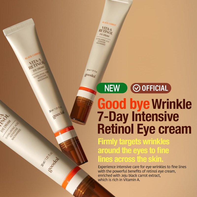 Black Carrot Vita-A Retinol Eye Cream - Smoothing Daily Under Eye Treatment | K-Beauty Skincare